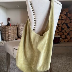Stylish Olive Green Suede Shoulder Bag